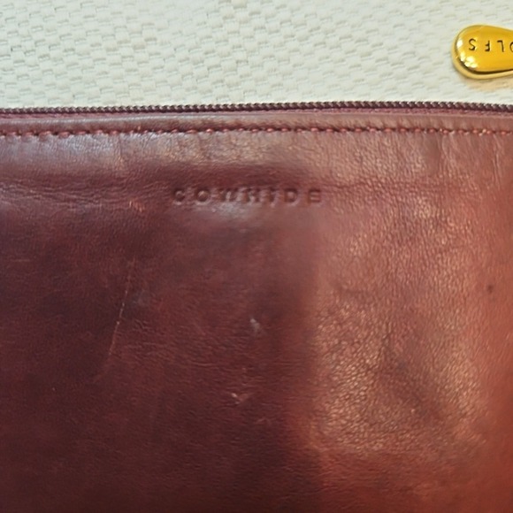 Rolfs Vintage 80's Women's Coin Change Purse Key Ring Zipper Deep Red Embossed - Picture 4 of 6